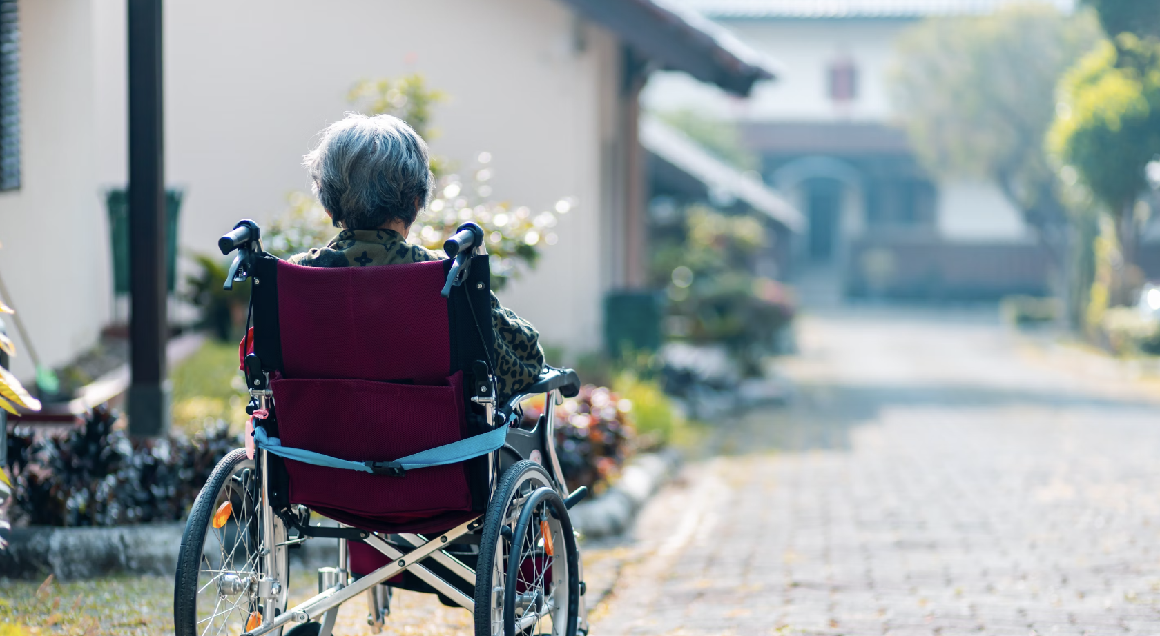 elderly woman in a wheelchair